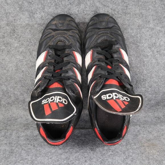 Adidas Shoes Mens 10.5 Soccer Cleats Football Boots Leather Black Red Vintage 98 main image 9
